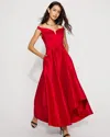 White House Black Market Off-the-shoulder Taffeta Midi Dress In Red
