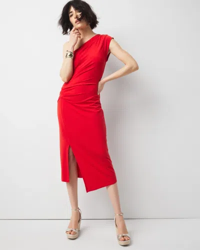 White House Black Market One-shoulder Midi Dress In Flamenco