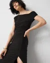White House Black Market One-shoulder Ruched Maxi Dress In Black