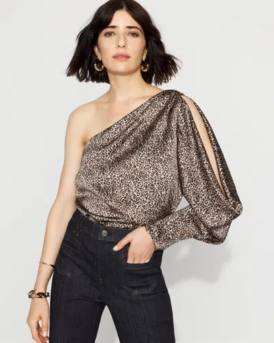 White House Black Market One-shoulder Satin Blouse