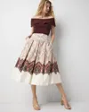 White House Black Market Paisley Pleated A-line Skirt
