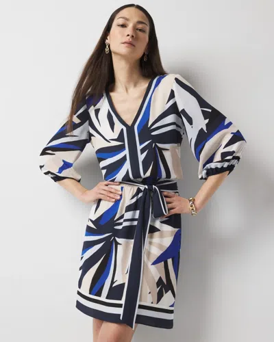 White House Black Market Palm Print Wrap Dress