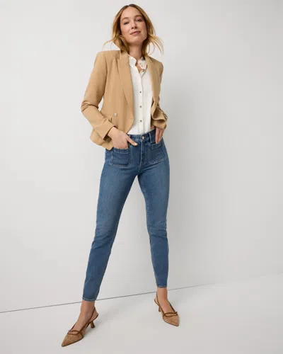 White House Black Market Patch Pocket Skinny Ankle Jeans In Blue