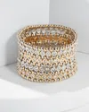 White House Black Market Pave -accent Wide Stretch Bracelet |  In Silver W/gold