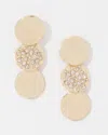 White House Black Market Pave Discs Earrings |  In Gold