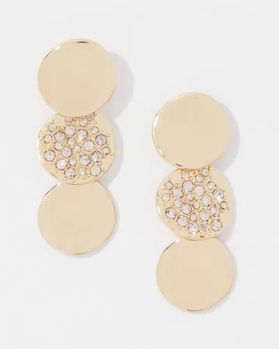 White House Black Market Pave Discs Earrings |  In Gold