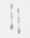 White House Black Market Pave Linear Earrings |  In Silver