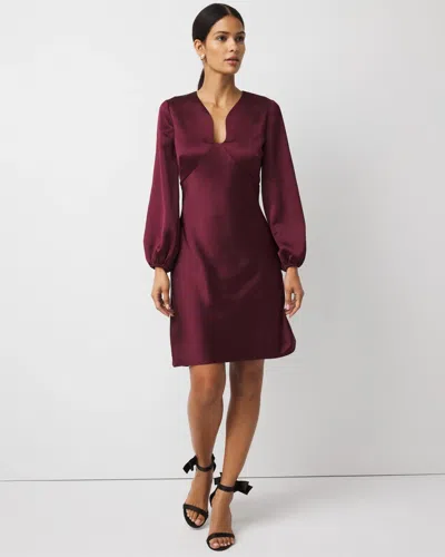 Petite Balloon Sleeve Satin Dress from White House Black Market