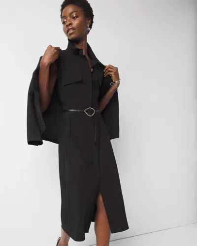 White House Black Market Petite Belted Midi Shirt Dress In Black