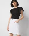 White House Black Market Petite Braided Waist Denim A-line Miniskirt