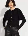 White House Black Market Petite Button-front Cape Cardigan Sweater In Black