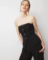 White House Black Market Petite Buttoned Bustier Top In Black