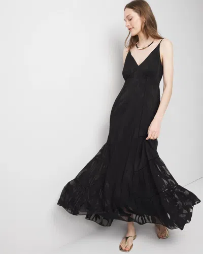 White House Black Market Petite Chiffon Burnout Maxi Dress
