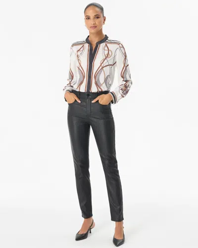 White House Black Market Petite Coated High-rise Skinny Ankle Jeans In Vegas Coated Black