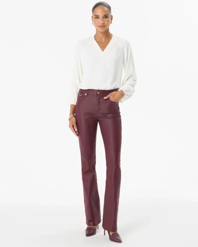 White House Black Market Petite Coated Micro Bootcut Jeans In Reno Coated Red