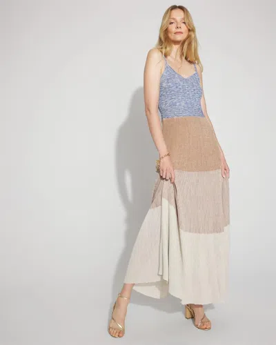 White House Black Market Petite Colorblock Shimmer Sweater Maxi Dress