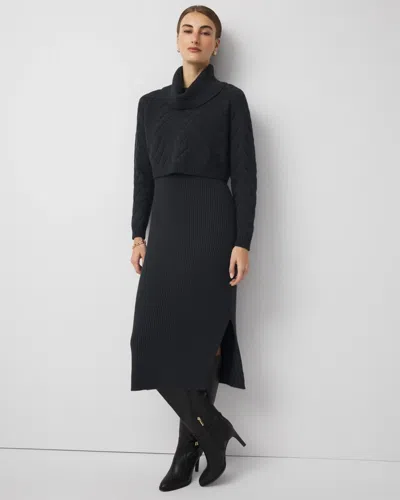 White House Black Market Petite Convertible Sweater Dress In Green