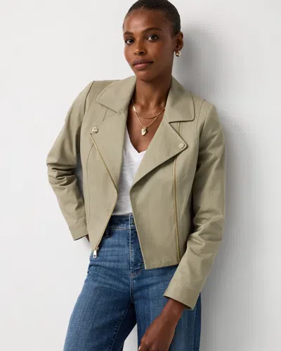 White House Black Market Petite Cotton-stretch Moto Jacket