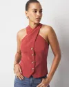 White House Black Market Petite Crossover Halter Vest