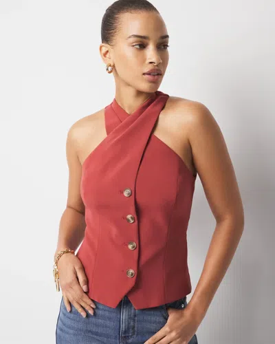 White House Black Market Petite Crossover Halter Vest