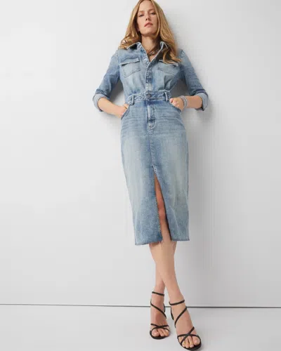White House Black Market Petite Denim Midi Dress In Luxe Antique