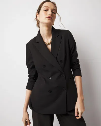 White House Black Market Petite Double-breasted Blazer In Black