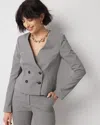 Shop White House Black Market Petite Double-breasted Gingham Jacket In Black W/white Gingham