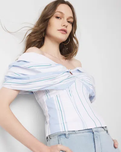 White House Black Market Petite Drama Sleeve Bustier Top