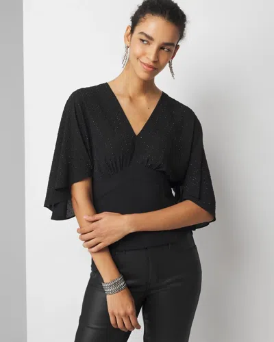 White House Black Market Petite Embellished Corset Blouse In Black
