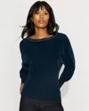 White House Black Market Petite Embellished Dolman Chenille Sweater In Multi