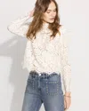 White House Black Market Petite Embellished Lace Top In White