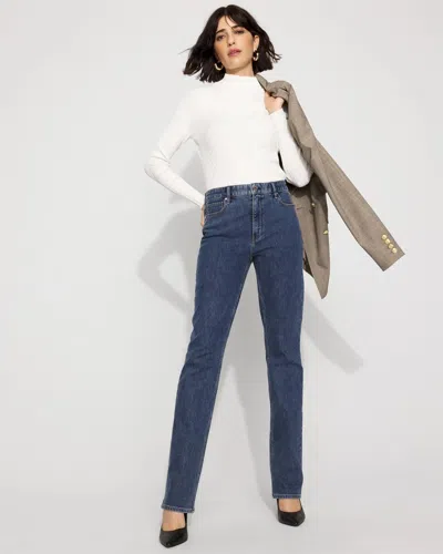 White House Black Market Petite Extra High-rise Elongated Slim Jeans In Blue