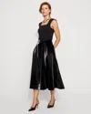 White House Black Market Petite Faux Crocodile Midi Skirt In Black