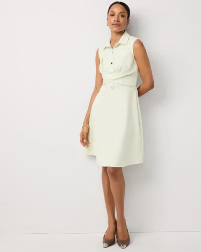 Petite Faux Front Twist Shirt Dress In Purple from White House Black Market