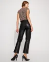 White House Black Market Petite Faux Leather 5-pocket Ankle Pants In Black