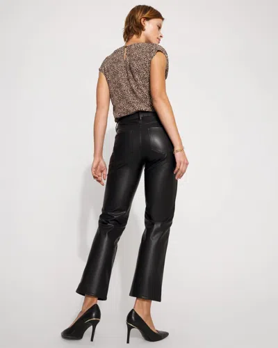 White House Black Market Petite Faux Leather 5-pocket Ankle Pants In Black