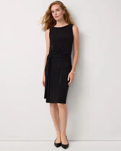 White House Black Market Petite Faux Side-tie Sleeveless Dress In Black