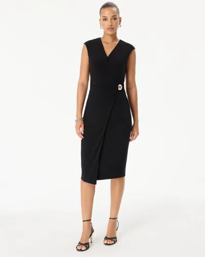 White House Black Market Petite Faux Wrap Sheath Dress In Black