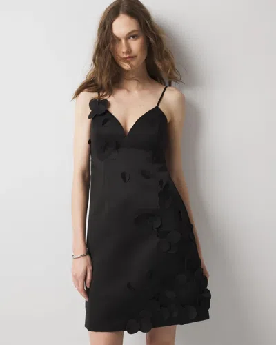 White House Black Market Petite Floral Appliqu Mini Dress In Black