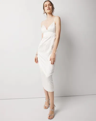 White House Black Market Petite Floral Jacquard Midi Dress In White