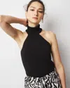 Shop White House Black Market Petite Halter Turtleneck Sweater In Black