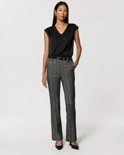 White House Black Market Petite Herringbone High-rise Blake Bootcut Pants In Blk/gray Herringbone
