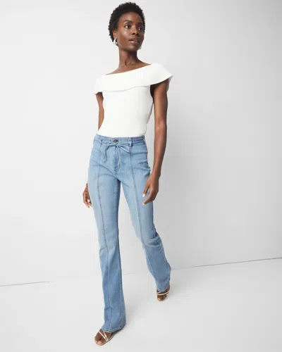 White House Black Market Petite High-rise Belted Skinny Flare Jeans