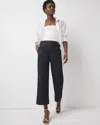 White House Black Market Petite High-rise Cuffed Wide Leg Cropped Jeans In Dark Wash Denim