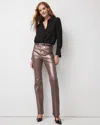 White House Black Market Petite High-rise Metallic Coated Bootcut Jeans