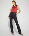 White House Black Market Petite High-rise Tab-waist Bootcut Jeans In Blue