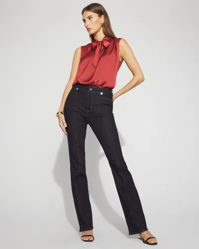 White House Black Market Petite High-rise Tab-waist Bootcut Jeans In Blue