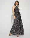 White House Black Market Petite Ikat Print Halter Maxi Dress In Multi