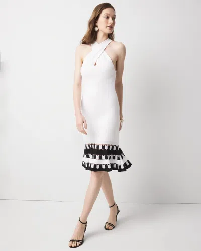 White House Black Market Petite Keyhole Halter Sweater Dress