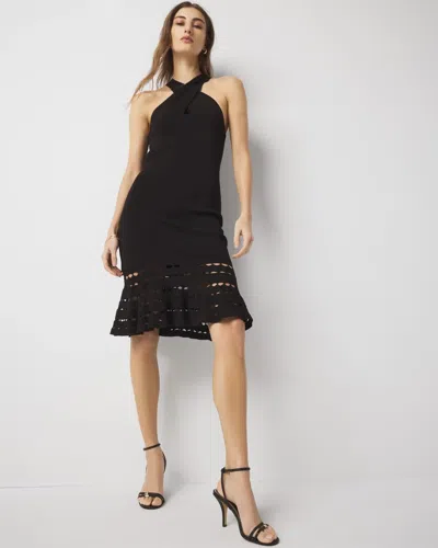 White House Black Market Petite Keyhole Halter Sweater Dress